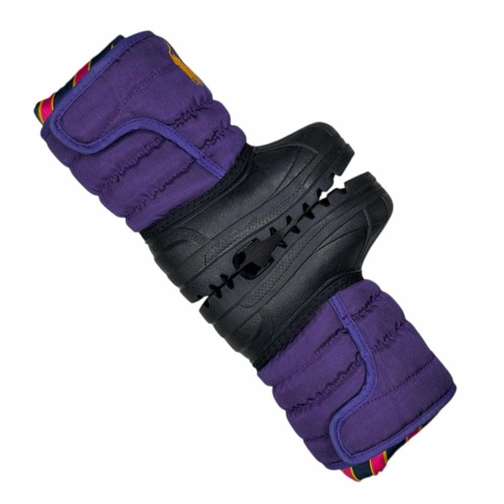 Polo Ralph Lauren Vancouver EZ Snow Boots Girls Sz 5 Fleece Lined Duck Boots - Picture 7 of 14